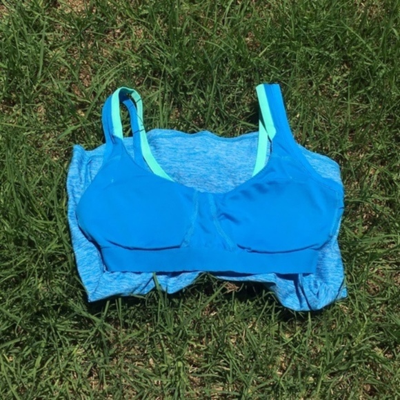 Adidas Heathered Blue Tank with Blue & Green Strap - Picture 3 of 4